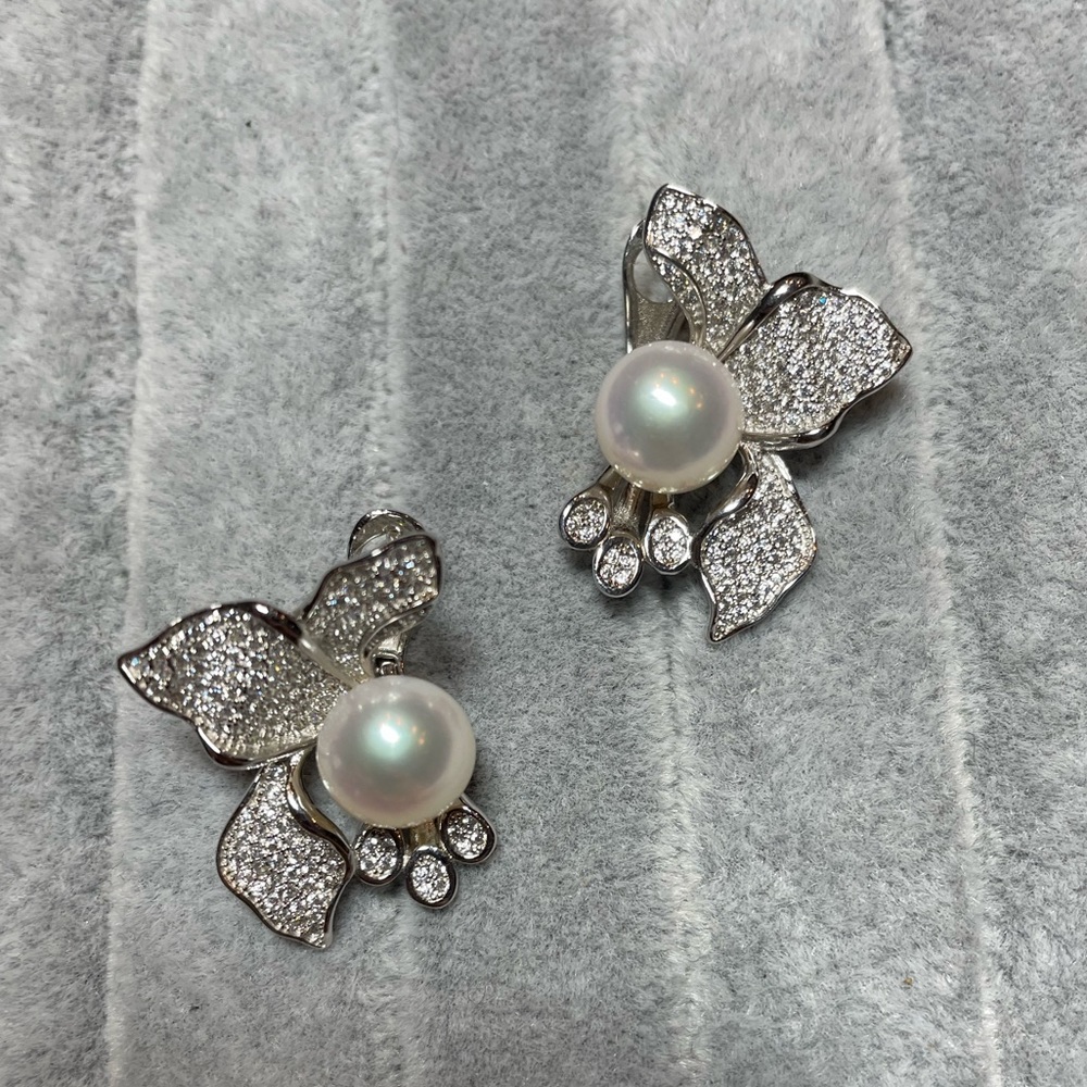 Fresh water natural Pearl earrings 925 silver
